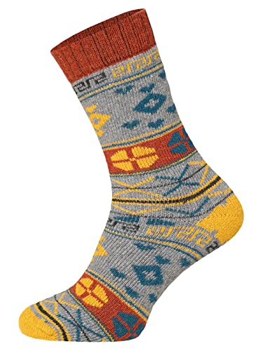 2 Paar Hygge Norweger Socken Herren Und Damen Mit Muster - Dicke Wollsocken In Schwerer Qualität, Verstärkte Ferse Und Spitze - Schafwollsocken Strapazierfähig - Rost 39-42 von HomeOfSocks