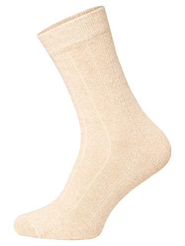 2 Paar Merino Kaschmir Socken Herren Und Damen - Luxuriöse Wollsocken Aus Besonders Dichter Wolle Des Merino Schafs - Druckarme Zehennaht. (DE/NL/SE/PL, Numerisch, 43, 46, Regular, Regular, Beige) von HomeOfSocks