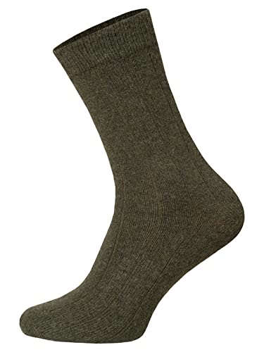 2 Paar Merino Kaschmir Socken Herren Und Damen - Luxuriöse Wollsocken Aus Besonders Dichter Wolle Des Merino Schafs - Druckarme Zehennaht. (DE/NL/SE/PL, Numerisch, 39, 42, Regular, Regular, Olive) von HomeOfSocks