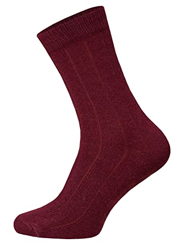 2 Paar Merino Kaschmir Socken Herren Und Damen - Luxuriöse Wollsocken Aus Besonders Dichter Wolle Des Merino Schafs - Druckarme Zehennaht. (DE/NL/SE/PL, Numerisch, 35, 38, Regular, Regular, Bordeux) von HomeOfSocks