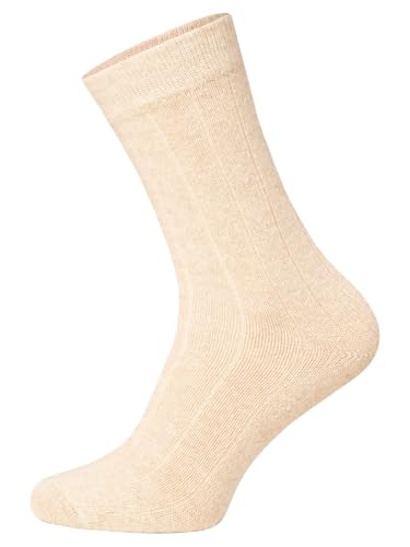 2 Paar Merino Kaschmir Socken Herren Und Damen - Luxuriöse Wollsocken Aus Besonders Dichter Wolle Des Merino Schafs - Druckarme Zehennaht. (DE/NL/SE/PL, Numerisch, 39, 42, Regular, Regular, Beige) von HomeOfSocks