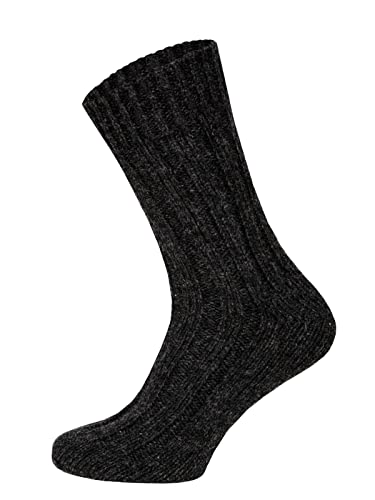 2 Paar Virgin Wool Wollsocken Socken Herren Und Damen - Extra Dicke Warme Wollsocken Mit 100% Schaf Wollanteil Schurwolle | Anthrazit Gr. 39-42 von HomeOfSocks