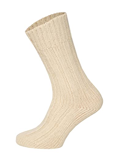 2 Paar Virgin Wool Wollsocken Socken Herren Und Damen - Extra Dicke Warme Wollsocken Mit 100% Schaf Wollanteil Schurwolle | Natur Gr. 39-42 von HomeOfSocks
