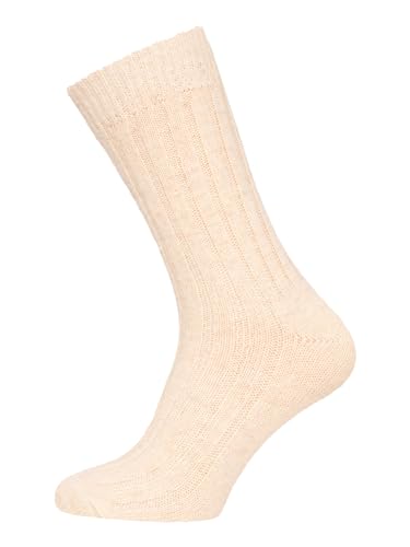 Ein Paar Alpaka Socken Herren Und Damen -Dünne Wollsocken Mit 95% Wollanteil Natürliche Regulierung Fußtemperatur Natursocken Kuschelsocken Strapazierfähig Wool Socks Flauschig Warm | Creme 35-38 von HomeOfSocks