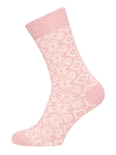 Ein Paar Einfarbige Wollsocken Blumen Design Für Damen Und Herren Weiche Dicke Kuschelsocken Hyggelig Warm Mit 45% Wolle | Rosa Gr. 39-42 von HomeOfSocks