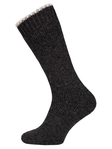 Ein Paar Extra Dicke Wollsocken Damen Und Herren Uni Design Skandinavische Socken Kuschelsocken Aus 80% Wolle Dicke Socken | 1 Gr. Anthrazit-38 von HomeOfSocks