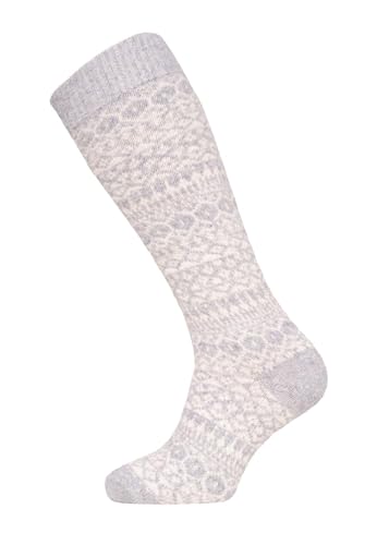 Ein Paar Lamwoll Kniestrumpf Norweger Socken Herren Und Damen - Skandinavisch Lange Socken Luxuriöse Wollsocken Kuschelsocken 70% Lambswool | Grau Gr. 39-42 von HomeOfSocks