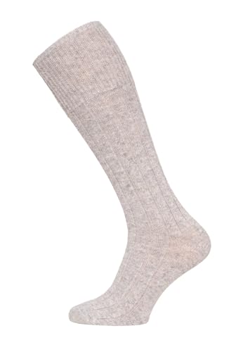 Ein Paar Merino Kaschmir Kniestrumpf Socken Herren Damen - Wollsocken Kuschelsocken Merino Socks - Druckarme Zehennaht | Grey Gr. 39-42 von HomeOfSocks