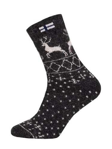 Ein Paar Norweger Socken Damen Und Herren Skandinavisches Design Skandinavische Socken Kuschelsocken 80% Wolle Dicke Socken Hyggelig Warm | Anthrazit Gr. 47-50 von HomeOfSocks