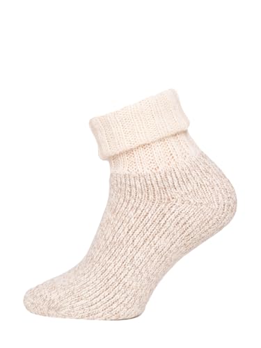 Ein Paar Pastell Umschlag Wollsocken mit Baumwolle Damen Und Herren Weiche Dicke Kuschelsocken Hyggelig Warm Schlichtes Design - Strapazierfähig und Zeitlos | Beige 35-38 von HomeOfSocks