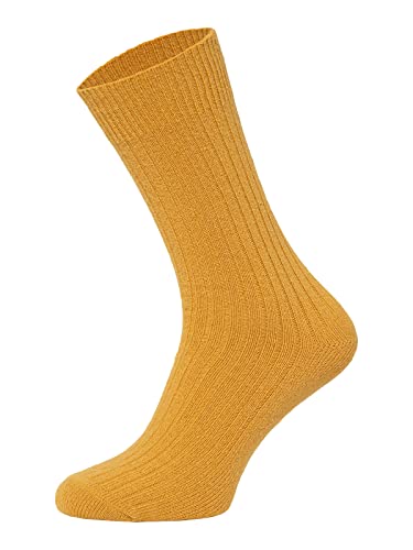 Ein Paar Wollsocken Socken Herren Und Damen - Dünne Warme Wollsocken Mit 72% Schaf Wollanteil | Senf Gr. 39-42 von HomeOfSocks