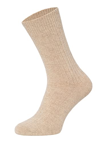 Ein Paar Wollsocken Socken Herren Und Damen - Dünne Warme Wollsocken Mit 72% Schaf Wollanteil | Beige Gr. 39-42 von HomeOfSocks