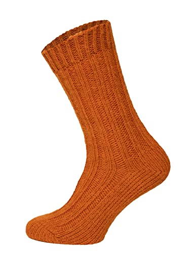 2 Paar Alpaka Wollsocken Herren Und Damen - Bunte Warme Norweger Wollsocken Mit 40% Wollanteil Strapazierfähig | Orange Gr. 35-38 von HomeOfSocks