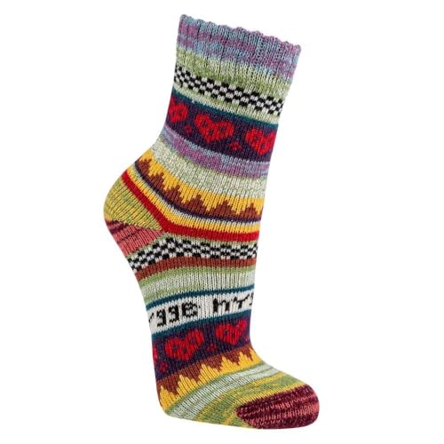 3 Paar Bündel Gemischt Hygge Socken kuschelig warm mit 80% Baumwolle Kinder | Bunt Gr. 31-34 von HomeOfSocks