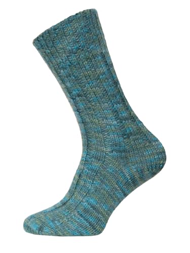 HomeOfSocks Ein Paar 100% Wollsocken Herren Und Damen - Extra Dicke Warme Schurwolle Natürliche Regulierung Der Fußtemperatur Strapazierfähig | Petrol Gr. 43-46 von HomeOfSocks