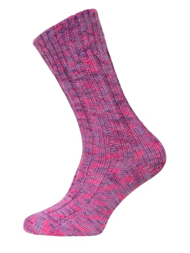 HomeOfSocks Ein Paar 100% Wollsocken Herren Und Damen - Extra Dicke Warme Schurwolle Natürliche Regulierung Der Fußtemperatur Strapazierfähig | Pink Gr. 35-38 von HomeOfSocks