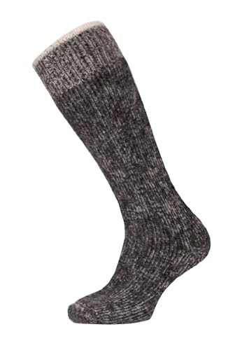 HomeOfSocks Ein Paar Alpaka Kniestrümpfe für Herren Und Damen - 95% Wolle Extra Dick mit Frottee und festem Sitz Lange Socken Luxuriöse Wollsocken Warm und Strapazierfähige | Anthrazit 35-38 von HomeOfSocks