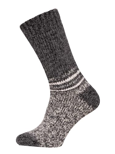 HomeOfSocks Ein Paar Alpaka Strümpfe für Herren Und Damen - 95% Wolle Extra Dick mit Frottee und festem Sitz Lange Socken Luxuriöse Wollsocken | Anthrazit Gr. 35-38 von HomeOfSocks