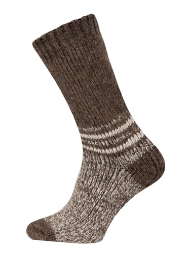 HomeOfSocks Ein Paar Alpaka Strümpfe für Herren Und Damen - 95% Wolle Extra Dick mit Frottee und festem Sitz Lange Socken Luxuriöse Wollsocken | Braun Gr. 39-42 von HomeOfSocks