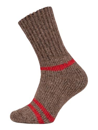 Ein Paar Alpaka Strümpfe für Herren Und Damen - 95% Wolle Extra Dick mit Frottee und festem Sitz Lange Socken Luxuriöse Wollsocken | Braun Gr. 43-46 von HomeOfSocks