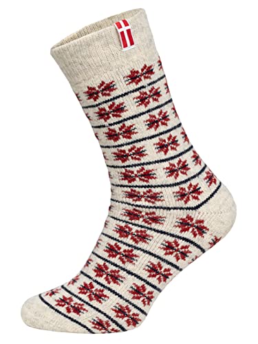 HomeOfSocks Flaggensocken Dänemark - Damen Und Herren Kuschelsocken Aus Wolle - Dicke Socken Mit 80% Wollanteil Und Dänischer Flagge - Strapazierfähig Und Nachhaltig Verpackt - Made In Portugal von HomeOfSocks