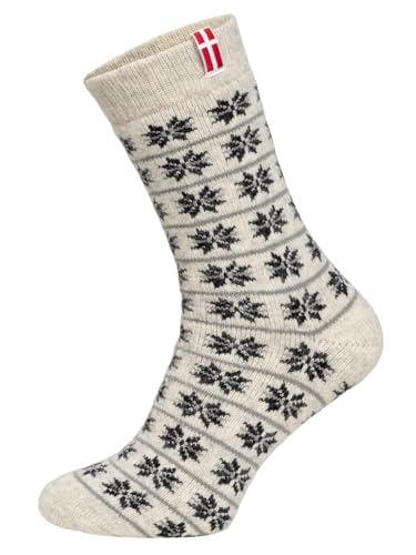 HomeOfSocks Flaggensocken Dänemark - Damen Und Herren Kuschelsocken Aus Wolle - Dicke Socken Mit 80% Wollanteil Und Dänischer Flagge | Anthrazit Gr. 35-38 von HomeOfSocks
