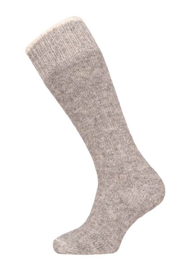 HomeOfSocks Kniestrümpfe Alpaka Schafwolle Kniestrumpf Gefütterte Wollsocken Extra Dick (Paar, 1 Paar) Extra dicke und strapazierfähige Kniestrümpfe 95% Wolle Alpakawolle von HomeOfSocks