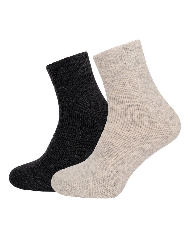HomeOfSocks Kurzsocken Wollsocken Kurz, 80% Wolle, Komfortbund Doppelpack in Anthrazit Grau,  Komfortbund, Fester Sitz von HomeOfSocks