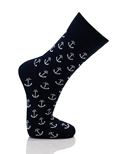 Maritime, Trendige Anker Socken Herren und Damen - Socken Mit Motiv In Verschiedenen Farben - Weiche, Baumwollsocken mit Kuscheliger Passform Und Hohem Komfort, Martime Socken Herren 39-42 von HomeOfSocks