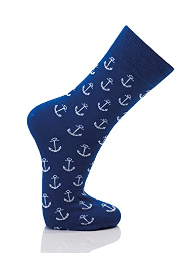 Maritime, Trendige Anker Socken Herren und Damen - Socken Mit Motiv In Verschiedenen Farben - Weiche, Baumwollsocken mit Kuscheliger Passform Und Hohem Komfort, Martime Socken Herren 35-38 von HomeOfSocks