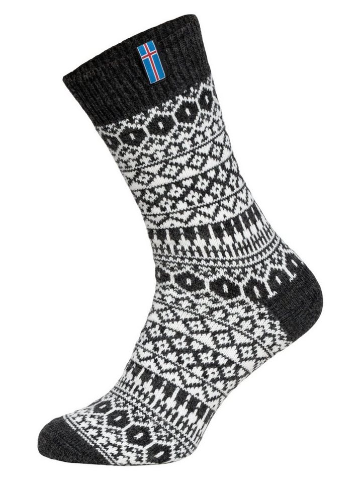 HomeOfSocks Norwegersocken Skandinavische Wollsocke Island" Nordic Kuschelsocken Aus Wolle dünne strapazierfähige Socken mit 60% Wollanteil und Island Design" von HomeOfSocks