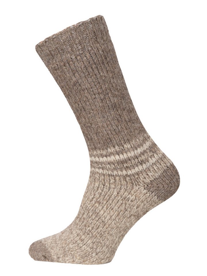 HomeOfSocks Socken 95% Wollsocken Alpaka Meliert Streifen Extra Dick Extra dicke und strapazierfähige Socken mit 95% Wolle Alpakawolle von HomeOfSocks