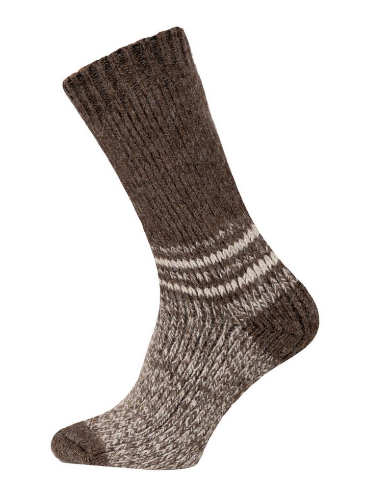 HomeOfSocks Socken 95% Wollsocken Alpaka Meliert Streifen Extra Dick Extra dicke und strapazierfähige Socken mit 95% Wolle Alpakawolle von HomeOfSocks