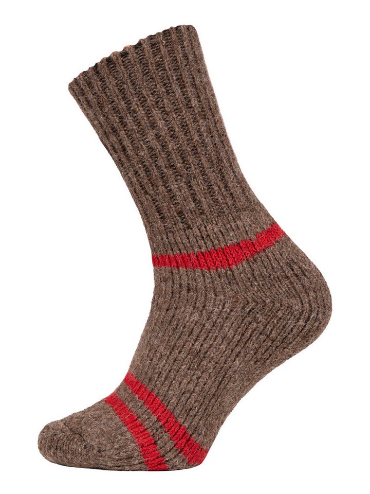 HomeOfSocks Socken 95% Wollsocken Alpaka Streifen Design Krempelbar Extra dicke und strapazierfähige Socken mit 95% Wolle Alpakawolle von HomeOfSocks