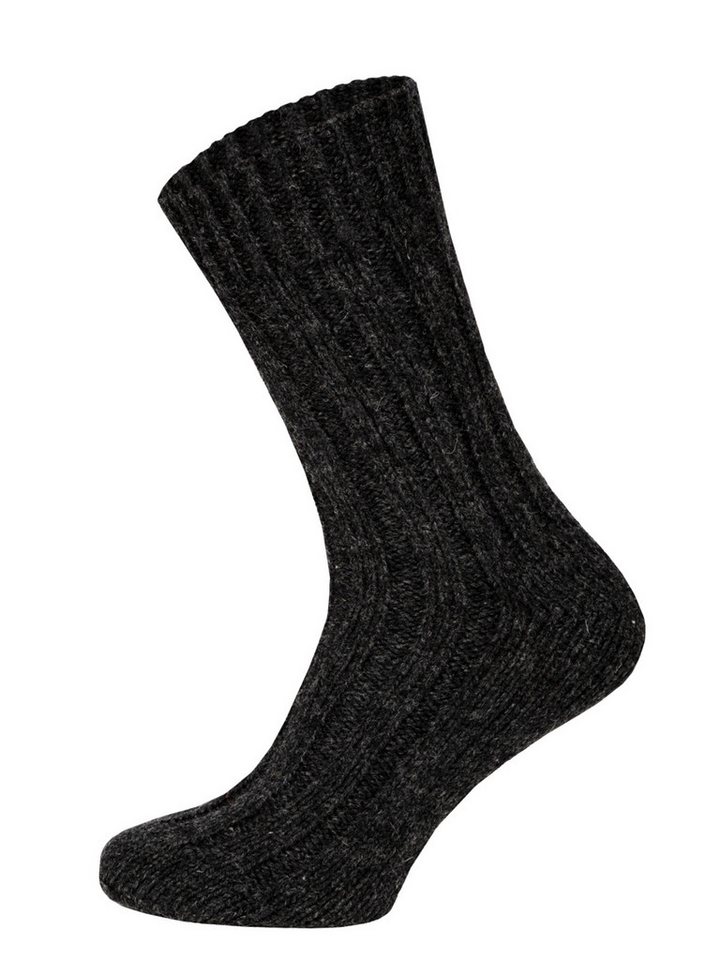 HomeOfSocks Socken Wollsocken 100% Natur Warm anthrazitgrau - 2 Paar von HomeOfSocks