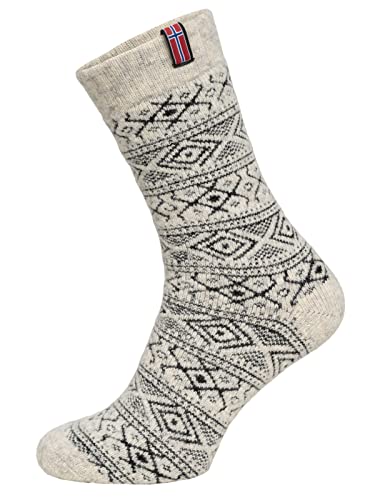 Norweger Socken Für Damen Und Herren - Nordic Socks Kuschelsocken Aus Wolle - Dicke Socken Hyggelig Warm Mit Hohem 80% Wollanteil In Norwegischem Design - Strapazierfähig von HomeOfSocks