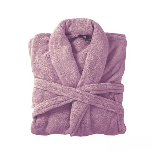HomeRelax&Style Bademantel flauschig » Saunamantel in Teddy-Plüsch Qualität » leichter/dünner Morgenmantel 100 cm lang » unisex (Lila) von HomeRelax&Style