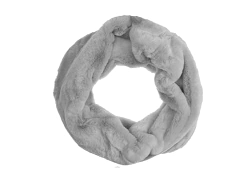 HomeRelax&Style Loop Schal Damen » Teddy Winterschal Kunstpelz » dicker Winterschal » Damenschal warm & weich (Grau) von HomeRelax&Style