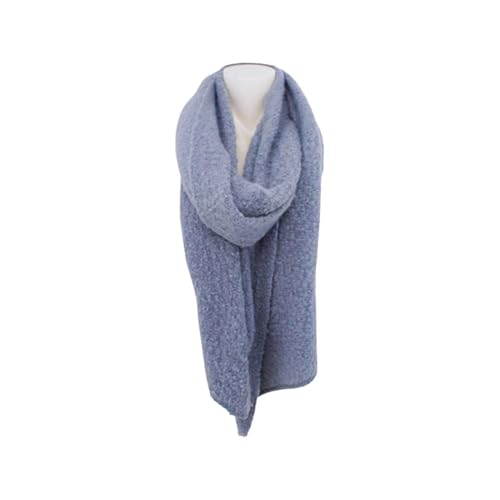 HomeRelax&Style Winter Damen Schal Trapez » Bouclé Damenschal 200x40 cm » Winterschal Trapezschal » Alpaca Touch-Feeling | weich & flauschig Farbe Blau von HomeRelax&Style