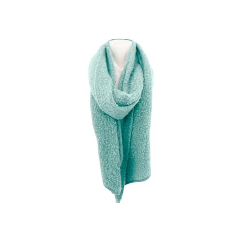 HomeRelax&Style Winter Damen Schal Trapez » Bouclé Damenschal 200x40 cm » Winterschal Trapezschal » Alpaca Touch-Feeling | weich & flauschig Farbe Mint von HomeRelax&Style