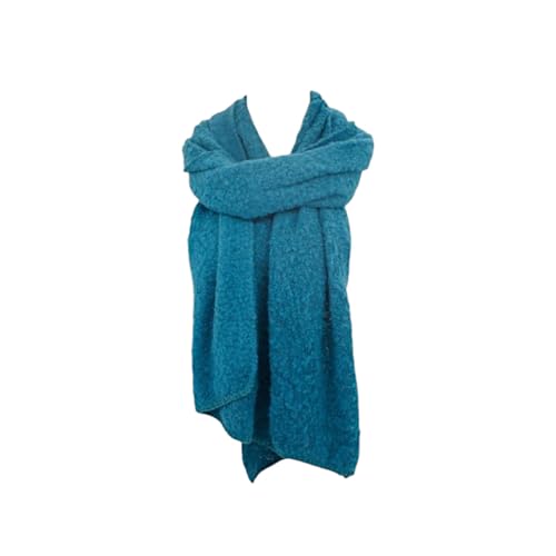 HomeRelax&Style Winter Damen Schal Trapez » Bouclé Damenschal 200x40 cm » Winterschal Trapezschal » Alpaca Touch-Feeling | weich & flauschig Farbe Petrol von HomeRelax&Style