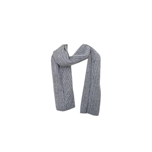 HomeRelax&Style Herren Schal Alpaka Touch » Gerippter Herrenschal mit Wendeoptik » Winter Halstuch Doppelseitig » Strickschal 180x21cm Farbe Hellgrau von HomeRelax&Style