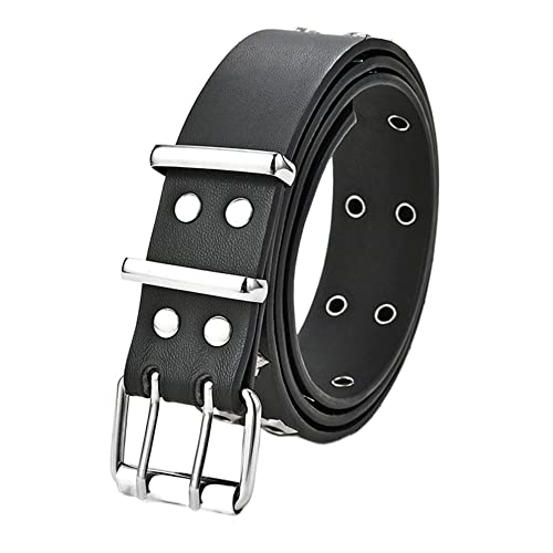 HomeSoGood Punk Hohlstern PU Leder Taillengürtel Fünfzackiger Stern Doppelreihige Metallschnalle Riemen Hip-Hop-Stil Verstellbare Taille (schwarz), Schwarz, Einheitsgröße von HomeSoGood