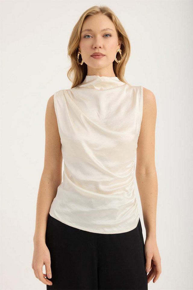 HomeStore Blusentop Ärmellose Drapierte Bluse - Linke Seite von HomeStore