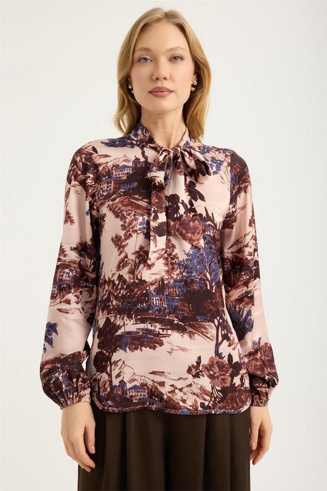 HomeStore Blusentop Bedrucktes Schnür-Crop-Top von HomeStore