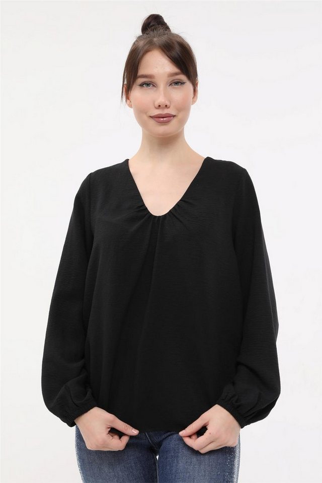 HomeStore Blusentop Gerüschte V-Ausschnitt Bluse von HomeStore