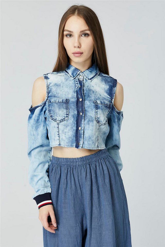 HomeStore Businesshemd Denim Crop Shirt - Denim Crop Hemd von HomeStore