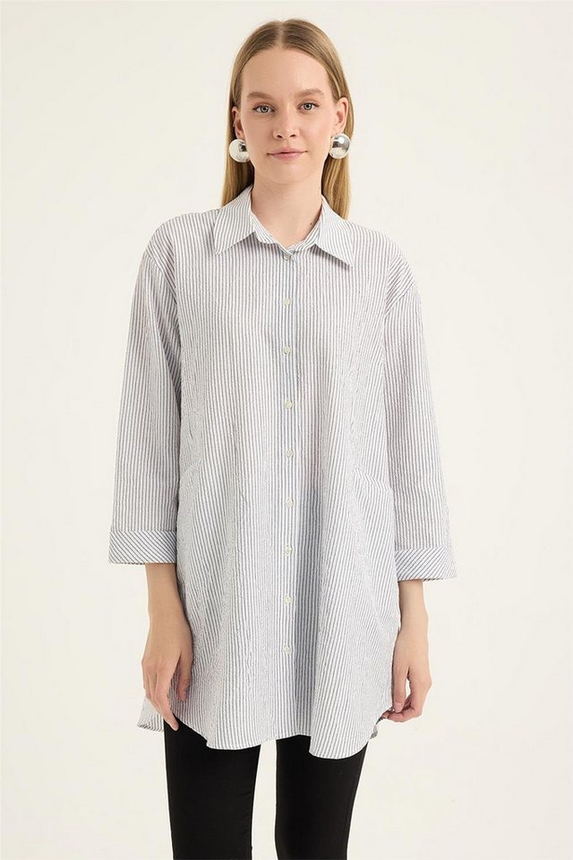 HomeStore Hemdbluse Langes gestreiftes Hemd von HomeStore