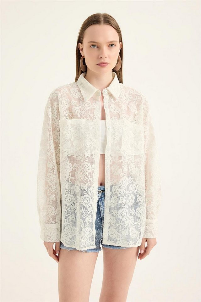 HomeStore Hemdbluse Spitzenhemd von HomeStore