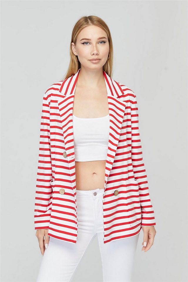 HomeStore Jeansjacke Gestreiftes Trikot-Jackett von HomeStore